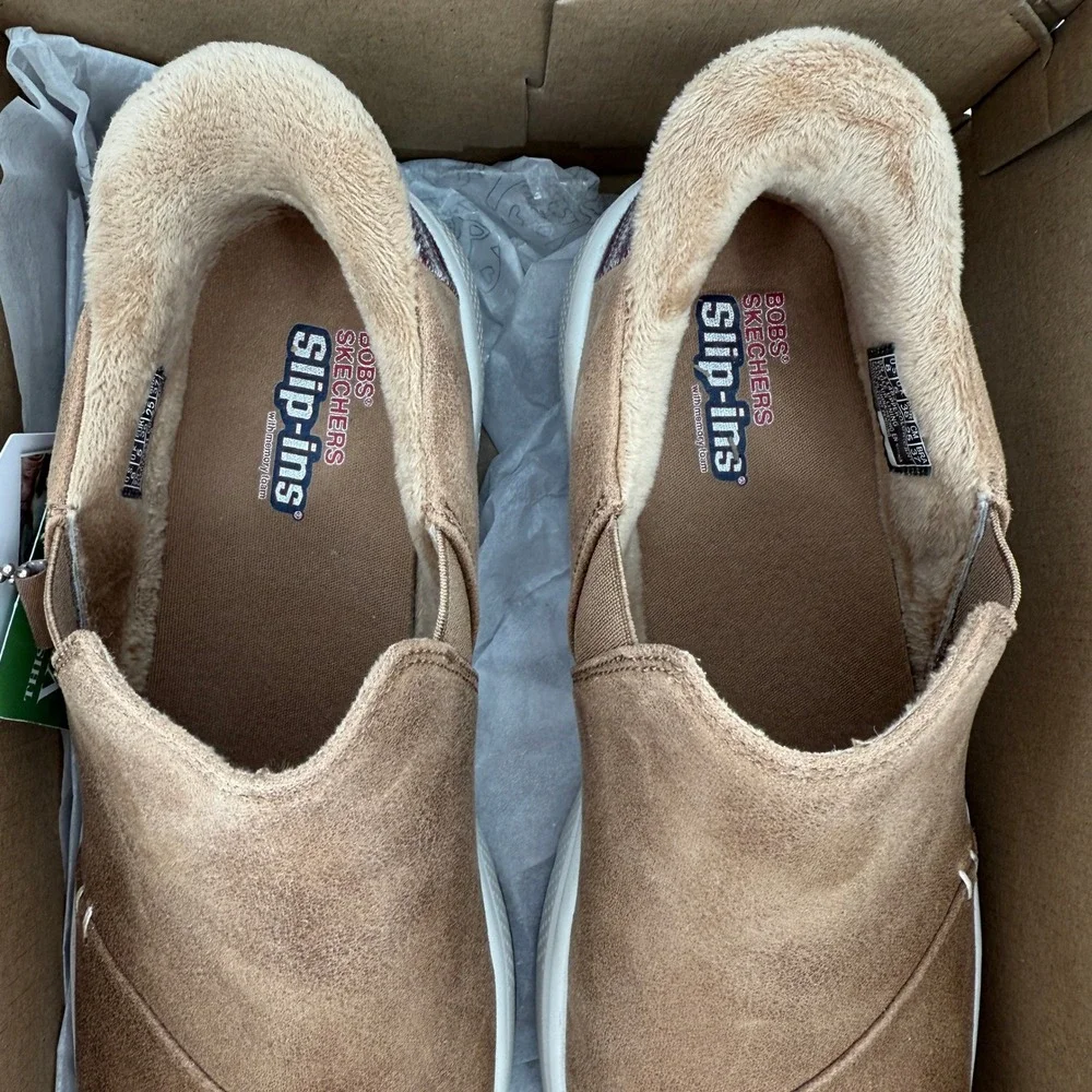 NWT Skechers BOBS Slip-Ins Skipper Wave Stay Snug Slip-On 8 Brown - Picture 8 of 9